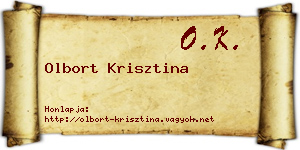 Olbort Krisztina névjegykártya
