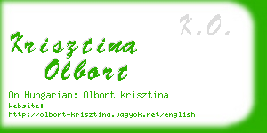 krisztina olbort business card